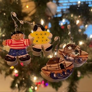 Vintage Clay Noah’s Ark and All the Little Children Clay Earrings